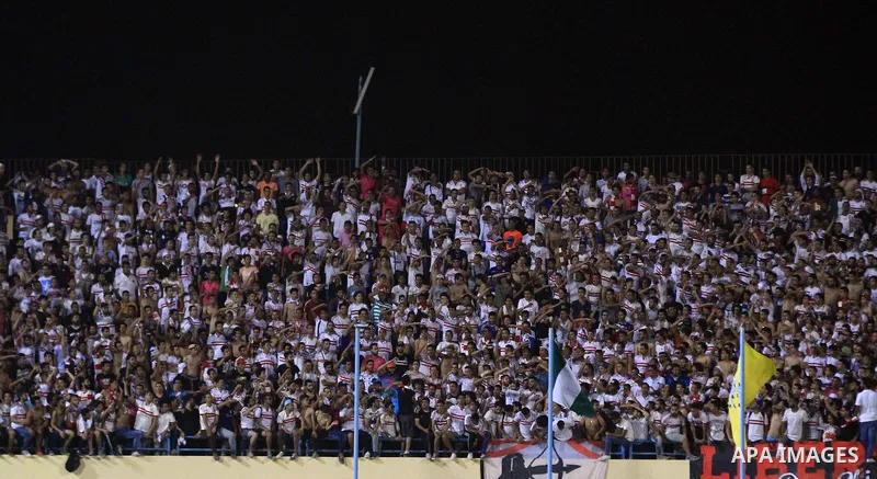 Egypts Zamalek fans cheer during the African Champions League football match between Egypts Zamalek and Nigerias Enyimba FC at Petro Sport stadium in Cairo on August 15, 2016. Photo by Stringer