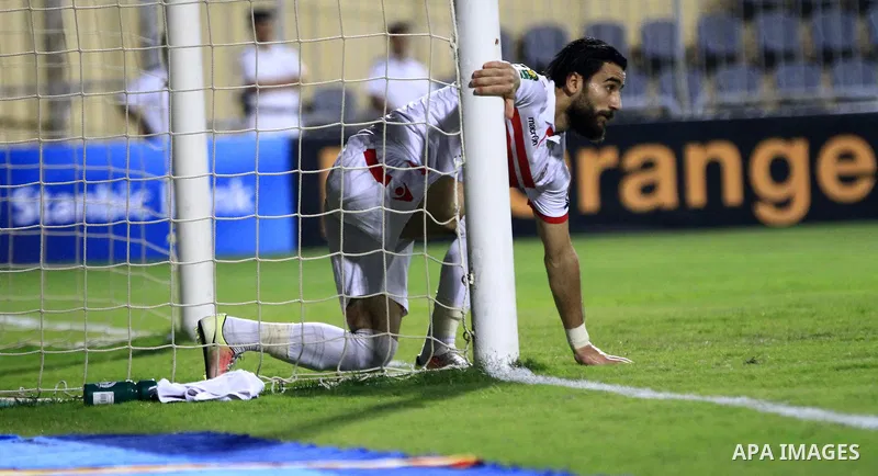 Al-Zamalek players v Nigeria's Enyimba compete during the Confederation of African Football (CAF) Champions League match at Petro Sport stadium in Cairo, August 15, 2016. Photo by Stringer