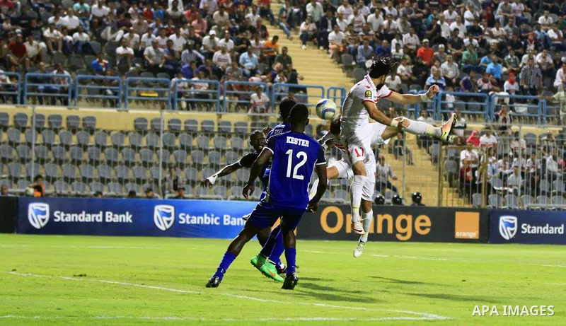 Al-Zamalek players v Nigeria's Enyimba compete during the Confederation of African Football (CAF) Champions League match at Petro Sport stadium in Cairo, August 15, 2016. Photo by Stringer