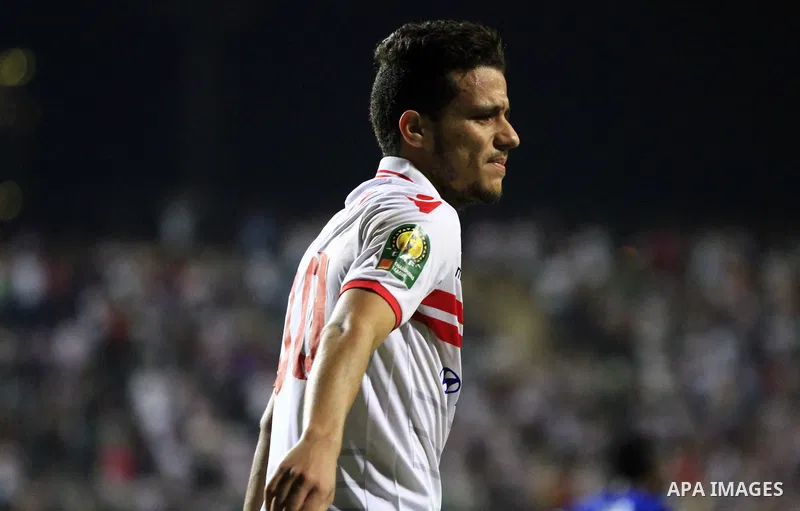 Al-Zamalek players v Nigeria's Enyimba compete during the Confederation of African Football (CAF) Champions League match at Petro Sport stadium in Cairo, August 15, 2016. Photo by Stringer