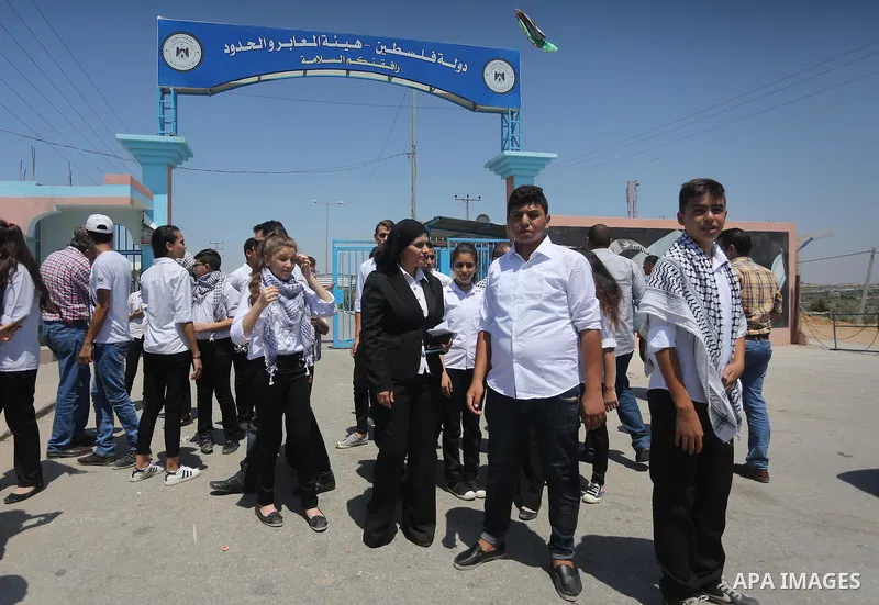 Palestinian band Sanawnaw, who were denied access to perform the festival at Bethlehem, take part in a protest against the denial in Beit Hanun, near the Erez crossing point with Israel, in the northern Gaza Strip on Aug...