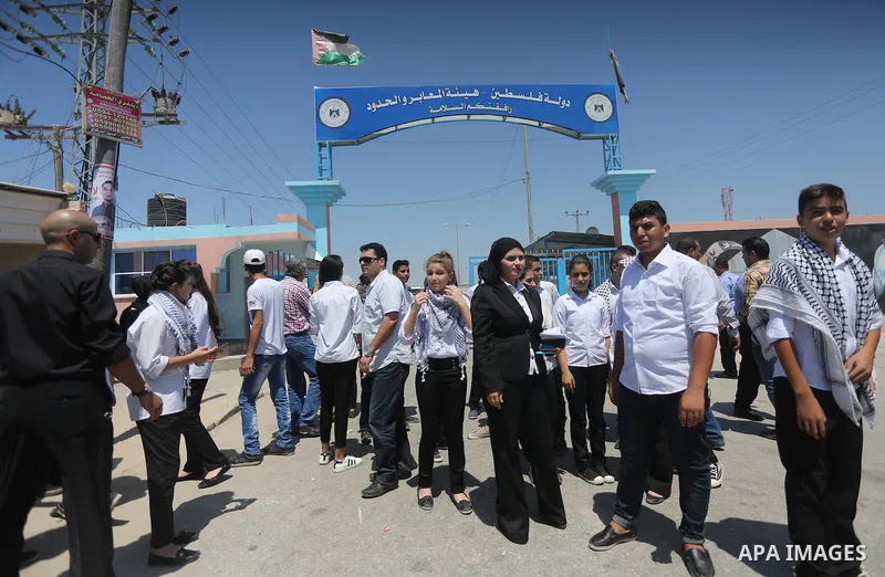 Palestinian band Sanawnaw, who were denied access to perform the festival at Bethlehem, take part in a protest against the denial in Beit Hanun, near the Erez crossing point with Israel, in the northern Gaza Strip on Aug...