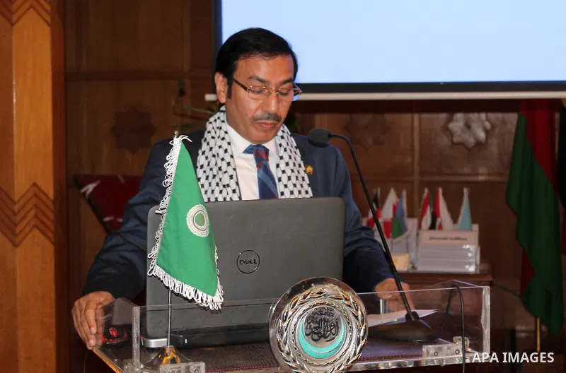 Representatives of the member states of the League of Arab States attend the meeting to mark the 47th anniversary of the burning of Al-Aqsa Mosque, at the Arab League headquarters, in Cairo, Egypt, on Aug. 21, 2016. Phot...
