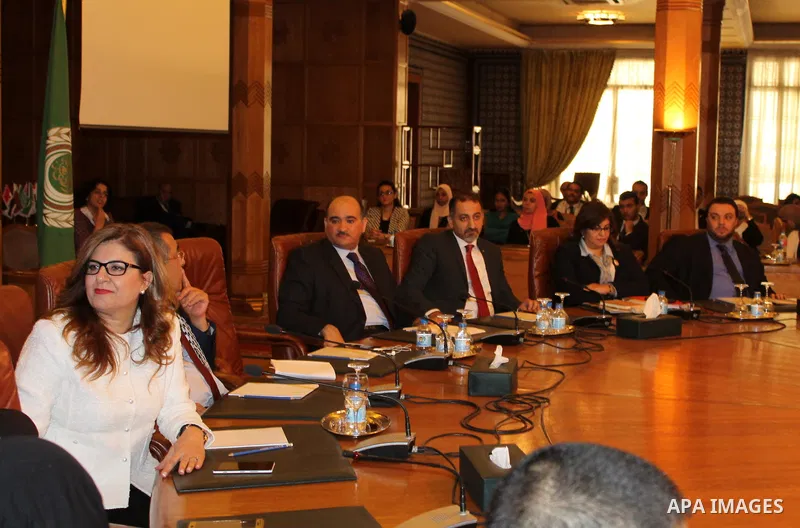 Representatives of the member states of the League of Arab States attend the meeting to mark the 47th anniversary of the burning of Al-Aqsa Mosque, at the Arab League headquarters, in Cairo, Egypt, on Aug. 21, 2016. Phot...