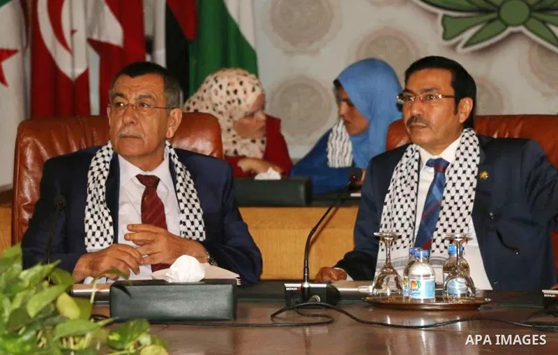 Representatives of the member states of the League of Arab States attend the meeting to mark the 47th anniversary of the burning of Al-Aqsa Mosque, at the Arab League headquarters, in Cairo, Egypt, on Aug. 21, 2016. Phot...