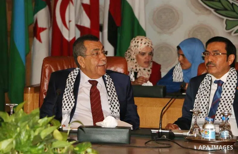 Representatives of the member states of the League of Arab States attend the meeting to mark the 47th anniversary of the burning of Al-Aqsa Mosque, at the Arab League headquarters, in Cairo, Egypt, on Aug. 21, 2016. Phot...