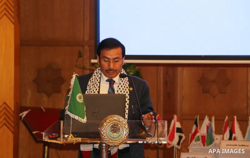 Representatives of the member states of the League of Arab States attend the meeting to mark the 47th anniversary of the burning of Al-Aqsa Mosque, at the Arab League headquarters, in Cairo, Egypt, on Aug. 21, 2016. Phot...