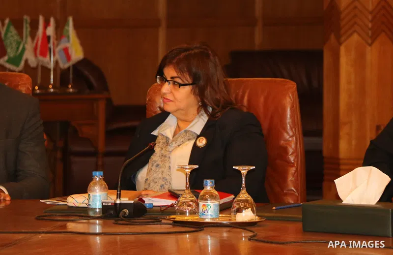 Representatives of the member states of the League of Arab States attend the meeting to mark the 47th anniversary of the burning of Al-Aqsa Mosque, at the Arab League headquarters, in Cairo, Egypt, on Aug. 21, 2016. Phot...