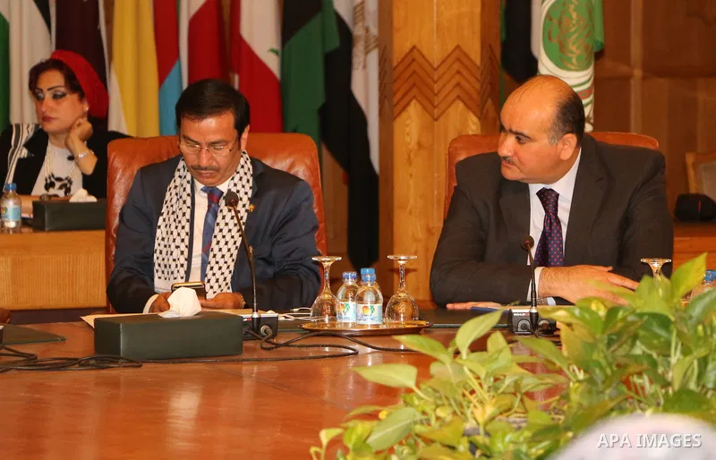 Representatives of the member states of the League of Arab States attend the meeting to mark the 47th anniversary of the burning of Al-Aqsa Mosque, at the Arab League headquarters, in Cairo, Egypt, on Aug. 21, 2016. Phot...