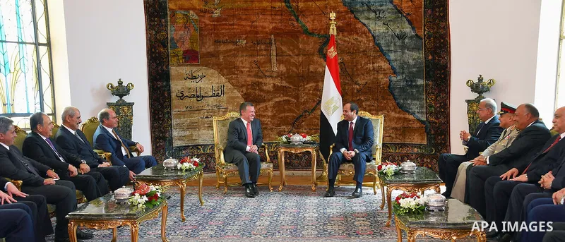 Egyptian President Abdel Fattah al-Sisi meets with Jordan's King Abdullah II in the capital Cairo on Aug. 24, 2016. Photo by Egyptian President Office