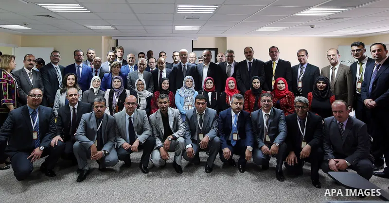 Palestinian Prime Minister, Rami Hamadallah, meets with Members of the first program of Palestinian Leader's Preparation , in the West Bank city of Ramallah on Sep1, 2016. Photo by Prime Minister Office