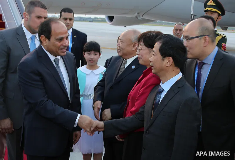 Egyptian President Abdel Fattah al-Sisi arrives for the 11th summit of the Group of 20 (G20) in Hangzhou, capital of east China's Zhejiang Province, Sept. 3, 2016. Photo by Egyptian President Office