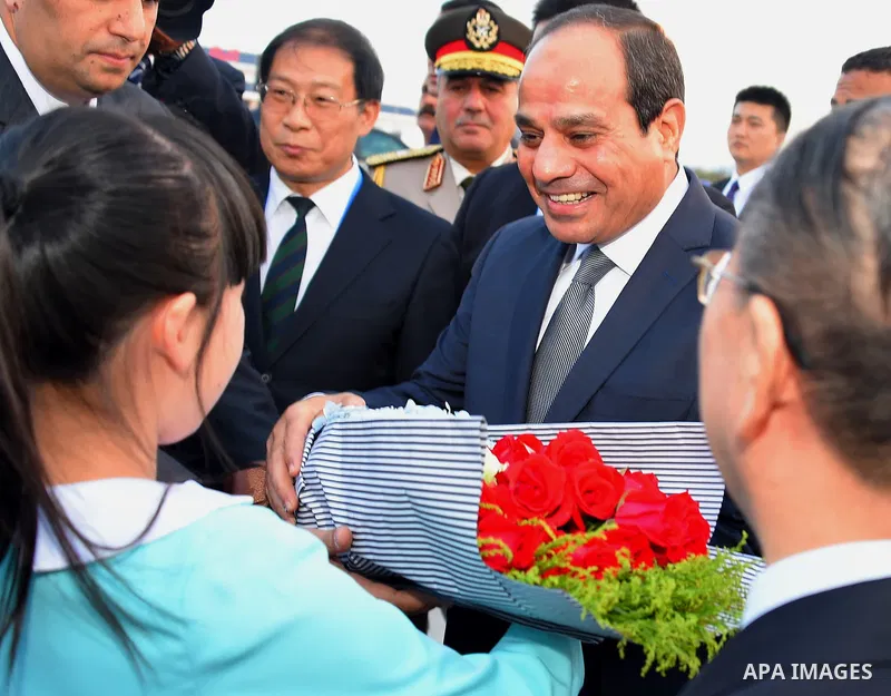 Egyptian President Abdel Fattah al-Sisi arrives for the 11th summit of the Group of 20 (G20) in Hangzhou, capital of east China's Zhejiang Province, Sept. 3, 2016. Photo by Egyptian President Office