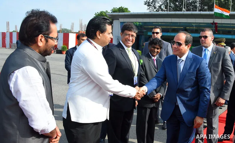 Egyptian President Abdel Fattah al-Sisi arrives for the 11th summit of the Group of 20 (G20) in Hangzhou, capital of east China's Zhejiang Province, Sept. 3, 2016. Photo by Egyptian President Office