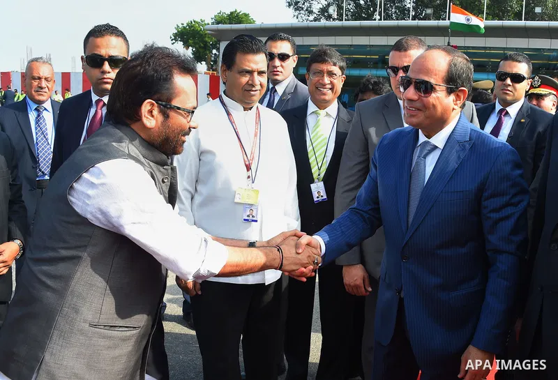 Egyptian President Abdel Fattah al-Sisi arrives for the 11th summit of the Group of 20 (G20) in Hangzhou, capital of east China's Zhejiang Province, Sept. 3, 2016. Photo by Egyptian President Office