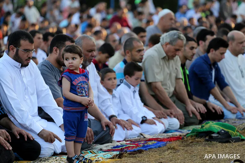 Palestinians attend the prayers of Eid al-Adha or the feast of sacrifice, in Gaza city on Sep. 12, 2016. Muslims around the world are celebrating Eid al-Adha, the Festival of Sacrifice, to mark the end of the hajj pilgri...