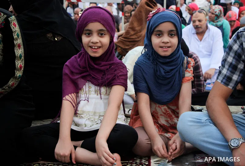 Muslim Egyptians perform the morning prayer of the Eid al-Adha holiday at Mustafa Mahmoud Square in the capital Cairo on September 12, 2016. Muslims across the world celebrate the annual festival of Eid al-Adha, or the f...