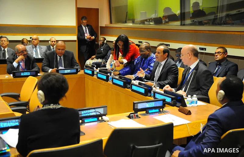 Egyptian President Abdel Fattah al-Sisi chairs African Union (AU) Peace and Security Council, in New York City, U.S. September 20, 2016. Photo by Egyptian President Office