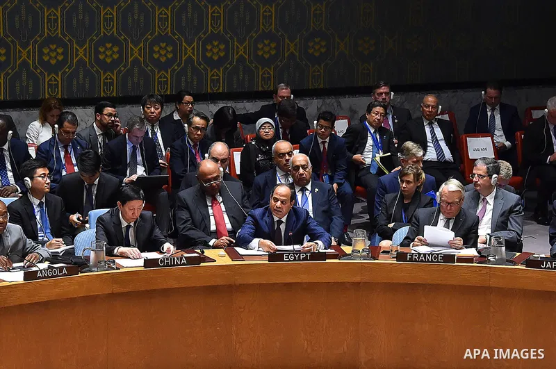 Egyptian President Abdel-Fattah Al-Sisi attends a high-level Syria meeting at the UN Security Council in New York on September 21, 2016. Photo by Egyptian President Office