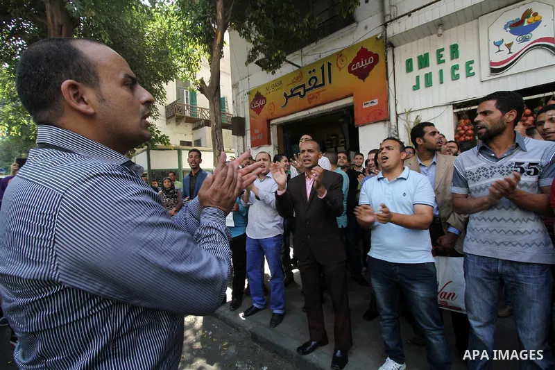 Egyptians Who obtained master's degree take part during a protest to demand jobs in Cairo, Egypt on Sep. 27, 2016. Photo by Amr Sayed