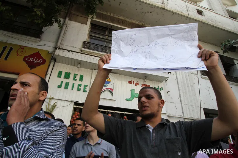 Egyptians Who obtained master's degree take part during a protest to demand jobs in Cairo, Egypt on Sep. 27, 2016. Photo by Amr Sayed