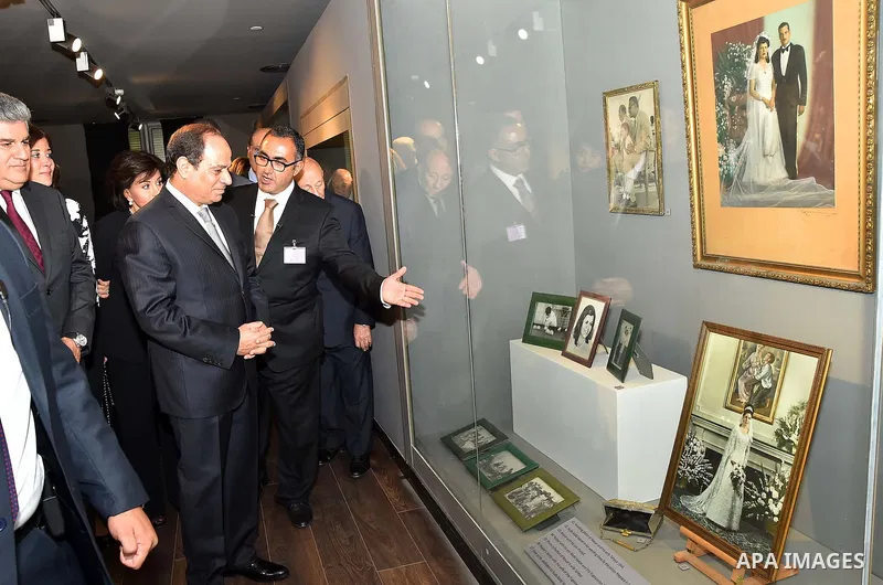 Egyptian President Abdel Fattah al-Sisi opens Egypt's former President Gamal Abdel Nasser museum, in Cairo, Egypt, on Sep. 28, 2016. Photo by Egyptian President Office
