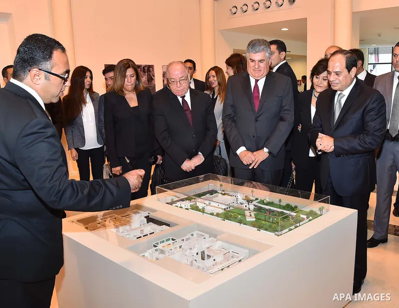 Egyptian President Abdel Fattah al-Sisi opens Egypt's former President Gamal Abdel Nasser museum, in Cairo, Egypt, on Sep. 28, 2016. Photo by Egyptian President Office