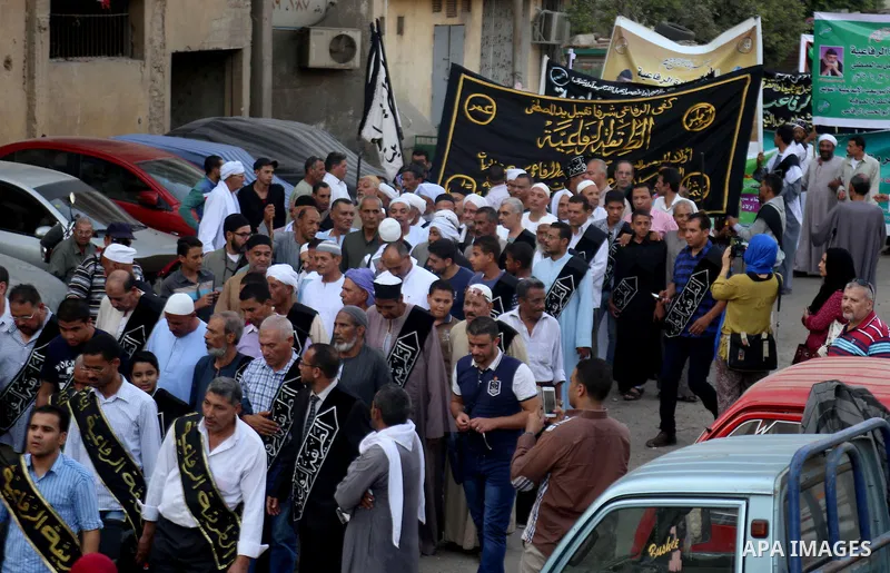 Egyptian Sufi Muslims practice ritualized Zikr (invocation) to celebrate the New Islamic Hijri year 1438 in front of al-Hussein mosque at Al-Azhar district in old Islamic Cairo, Egypt October 2, 2016. Photo by Amr Sayed