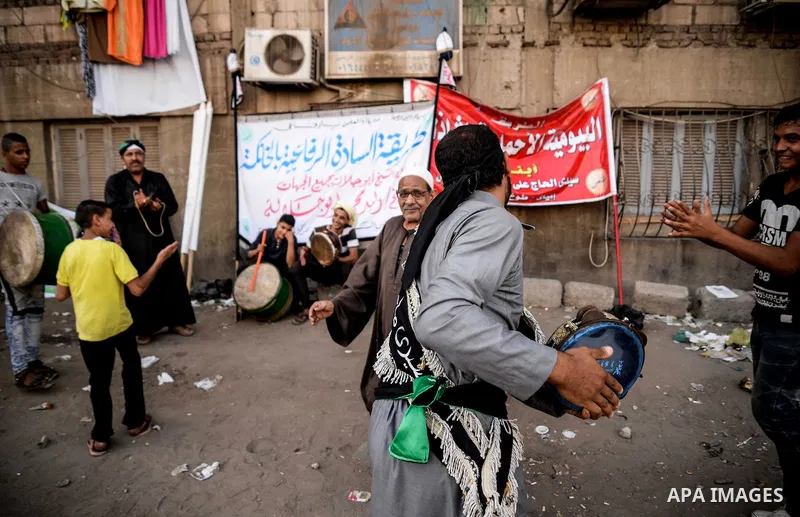 Egyptian Sufi Muslims practice ritualized Zikr (invocation) to celebrate the New Islamic Hijri year 1438 in front of al-Hussein mosque at Al-Azhar district in old Islamic Cairo, Egypt October 2, 2016. Photo by Amr Sayed
