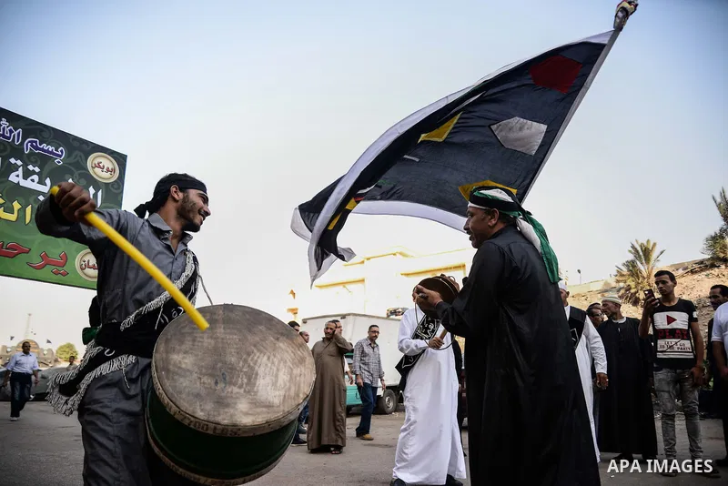 Egyptian Sufi Muslims practice ritualized Zikr (invocation) to celebrate the New Islamic Hijri year 1438 in front of al-Hussein mosque at Al-Azhar district in old Islamic Cairo, Egypt October 2, 2016. Photo by Amr Sayed
