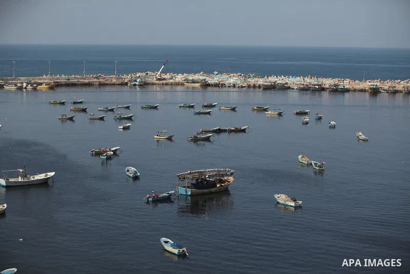 Boats are seen anchored at the Gaza seaport, on October 4, 2016. The Israeli navy has been preparing to face the Women’s Boats heading to break the ten-year-old siege on the Gaza Strip. The boats, which are part of the F...