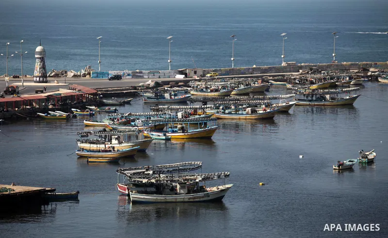 Boats are seen anchored at the Gaza seaport, on October 4, 2016. The Israeli navy has been preparing to face the Women’s Boats heading to break the ten-year-old siege on the Gaza Strip. The boats, which are part of the F...