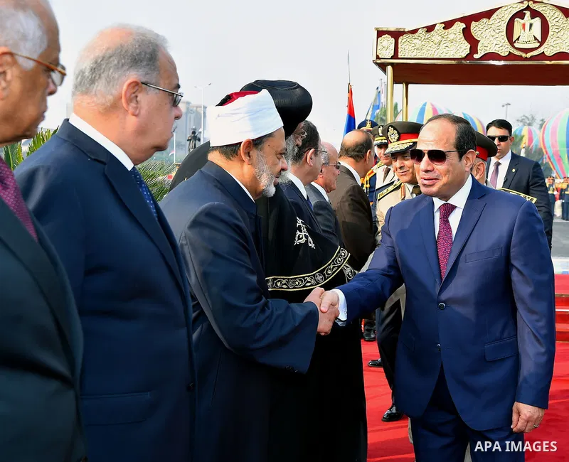Egyptian President Abdel Fattah al-Sisi visits the graves of the unknown soldier, Egypt's former President Gamal Abdel Nasser, and Egypt's former President Anwar Sadat marking the 43th anniversary of the Oct. 6 Arab-Isra...