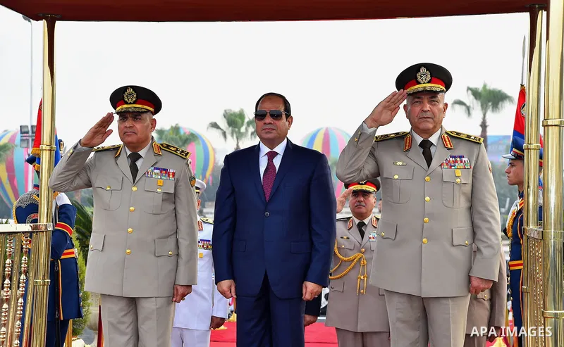 Egyptian President Abdel Fattah al-Sisi visits the graves of the unknown soldier, Egypt's former President Gamal Abdel Nasser, and Egypt's former President Anwar Sadat marking the 43th anniversary of the Oct. 6 Arab-Isra...