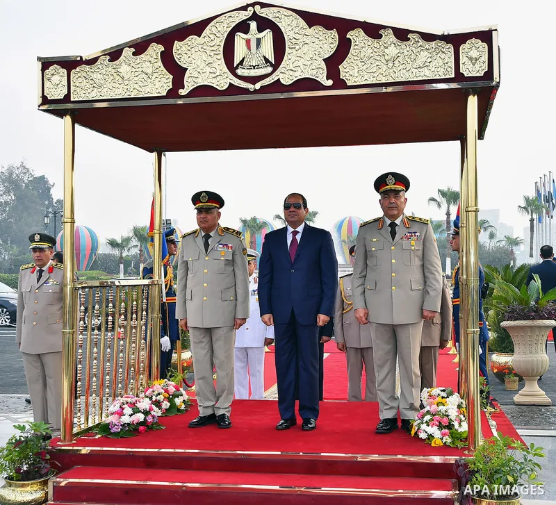 Egyptian President Abdel Fattah al-Sisi visits the graves of the unknown soldier, Egypt's former President Gamal Abdel Nasser, and Egypt's former President Anwar Sadat marking the 43th anniversary of the Oct. 6 Arab-Isra...