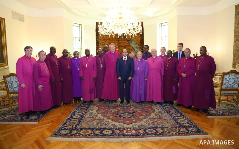 Egyptian President Abdel Fattah al-Sisi meets with a delegation from the Anglican Church English, in Cairo, Egypt on Oct. 04, 2016. Photo by Egyptian President Office