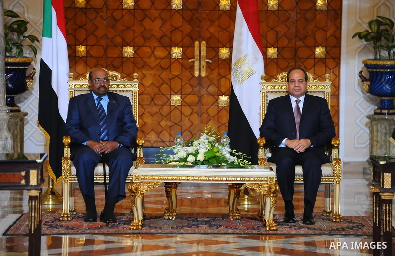 Egyptian President Abdel Fattah al-Sisi meets with Sudanese President Omar al-Bashir in Cairo, Egypt, on Oct. 05, 2016. Photo by Egyptian President Office