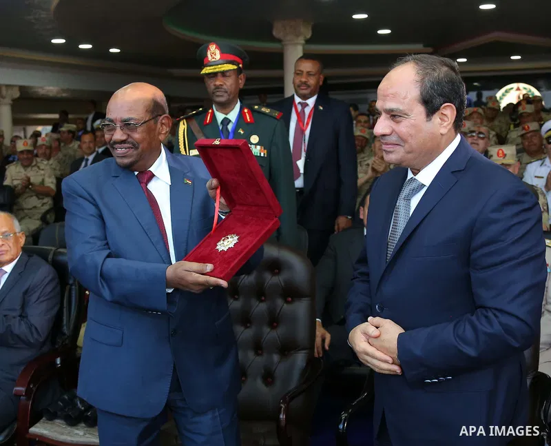 President of Egypt Abdel Fattah el-Sisi and President of Sudan Omar al-Bashir take part in the celebrations staged within 43rd anniversary of the 1973 victory over Israel in Cairo, Egypt on October 5, 2016 Photo by Egypt...