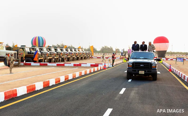 President of Egypt Abdel Fattah el-Sisi and President of Sudan Omar al-Bashir take part in the celebrations staged within 43rd anniversary of the 1973 victory over Israel in Cairo, Egypt on October 5, 2016 Photo by Egypt...