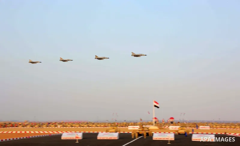 President of Egypt Abdel Fattah el-Sisi and President of Sudan Omar al-Bashir take part in the celebrations staged within 43rd anniversary of the 1973 victory over Israel in Cairo, Egypt on October 5, 2016 Photo by Egypt...