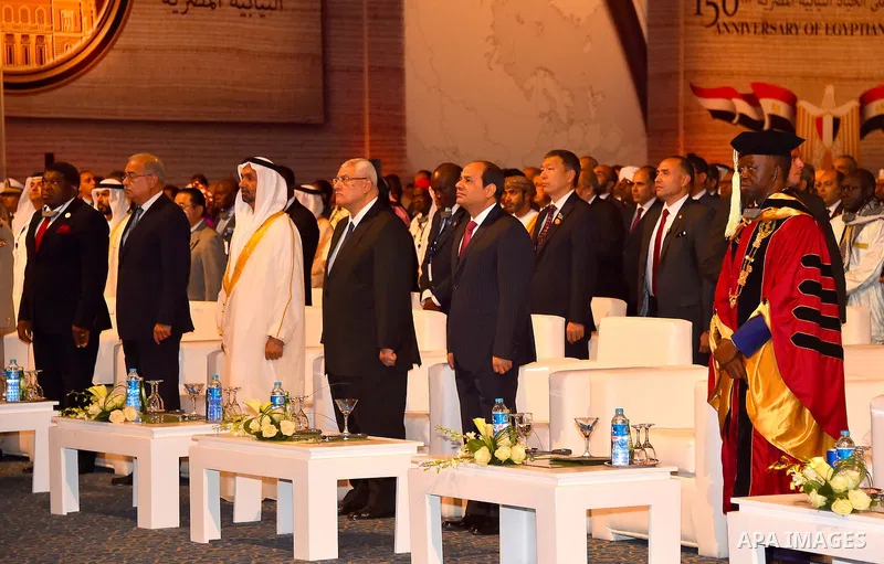 Egyptian President Abdel Fattah al-Sisi attends a ceremony of 150th anniversary of Egyptian parliament, in Cairo, Egypt, on Oct. 09, 2016. Photo by Egyptian President Office