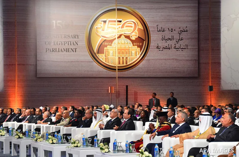 Egyptian President Abdel Fattah al-Sisi attends a ceremony of 150th anniversary of Egyptian parliament, in Cairo, Egypt, on Oct. 09, 2016. Photo by Egyptian President Office
