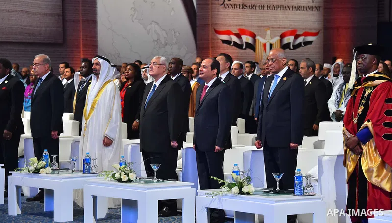 Egyptian President Abdel Fattah al-Sisi attends a ceremony of 150th anniversary of Egyptian parliament, in Cairo, Egypt, on Oct. 09, 2016. Photo by Egyptian President Office