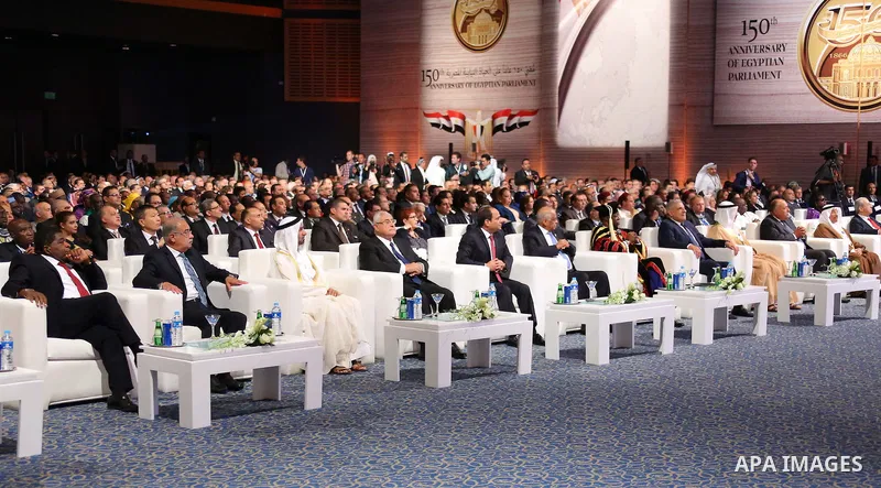 Egyptian President Abdel Fattah al-Sisi attends a ceremony of 150th anniversary of Egyptian parliament, in Cairo, Egypt, on Oct. 09, 2016. Photo by Egyptian President Office