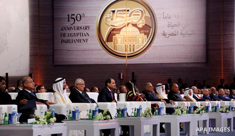 Egyptian President Abdel Fattah al-Sisi attends a ceremony of 150th anniversary of Egyptian parliament, in Cairo, Egypt, on Oct. 09, 2016. Photo by Egyptian President Office