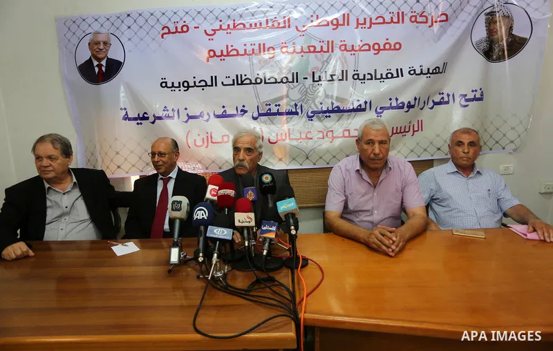 Palestinian Fatah leader, Ibrahim Abu al-Naja speaks during a press conference in Gaza city on October 16, 2016. Photo by Mohammed Asad
