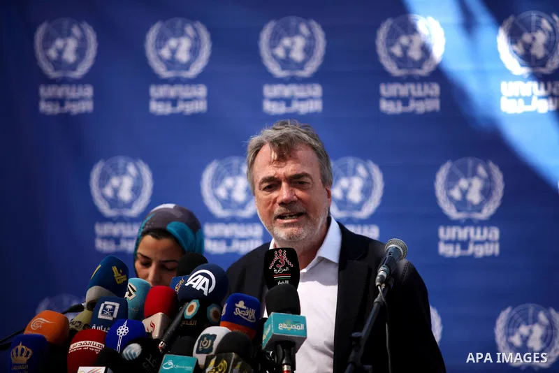 Director of UNRWA operations in Gaza Bo Shack, speaks during a press conference, in Gaza city, on October 17, 2016. Photo by Ashraf Amra