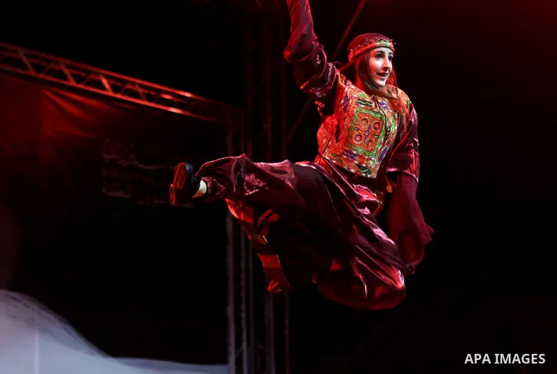 Members of Palestinian dance Dabka band perform during the Birzeit Nights Festival at Birzeit University in the West Bank city of Ramallah on Oct. 20, 2016. Photo by Shadi Hatem