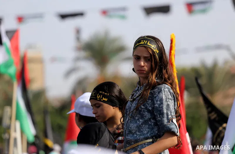 Palestinians attend a rally marking the 29th anniversary of the foundation of the Islamic Jihad movement in Gaza City October 21, 2016. Photo by Mohammed Asad