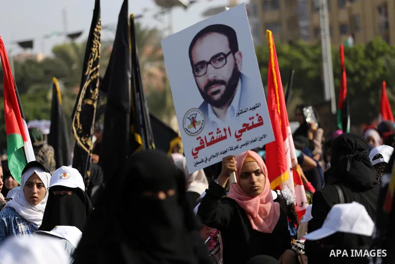 Palestinians attend a rally marking the 29th anniversary of the foundation of the Islamic Jihad movement in Gaza City October 21, 2016. Photo by Mohammed Asad